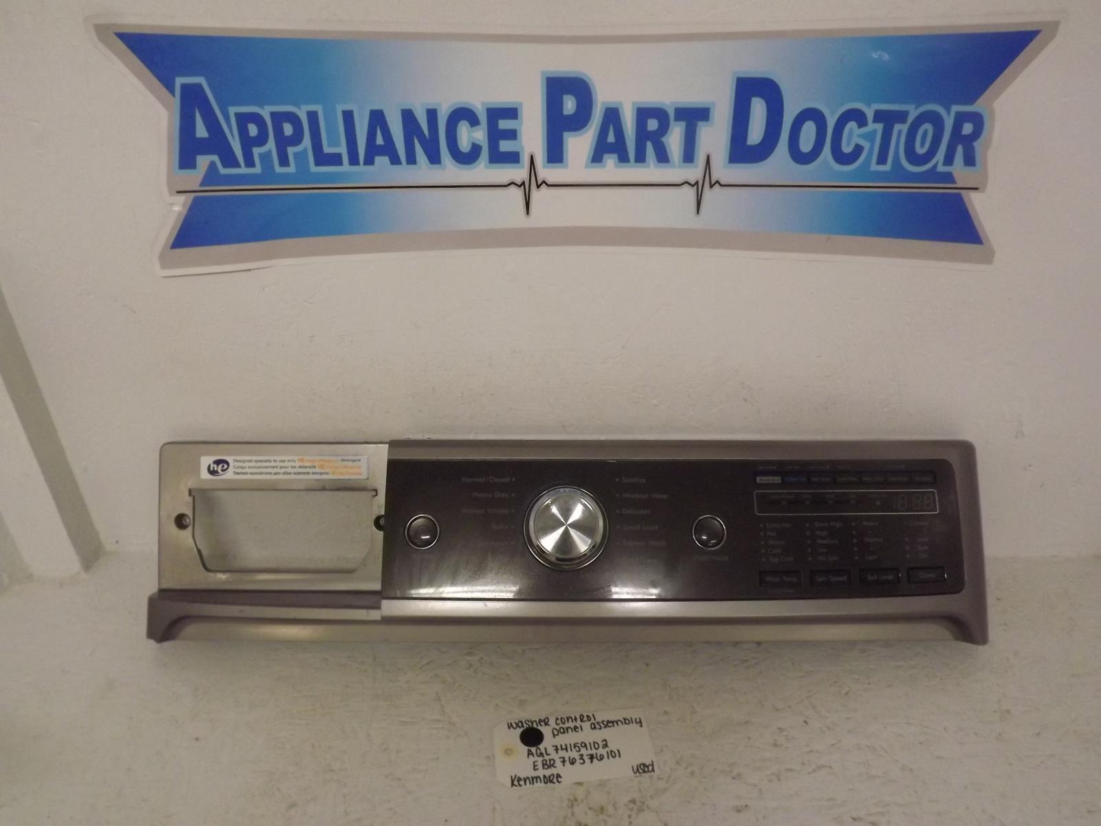 Kenmore Washer AGL74159102 EBR76376101 Control Panel Assembly Used Kenmore Washer AGL74159102 EBR76376101 Control Panel Assembly Used